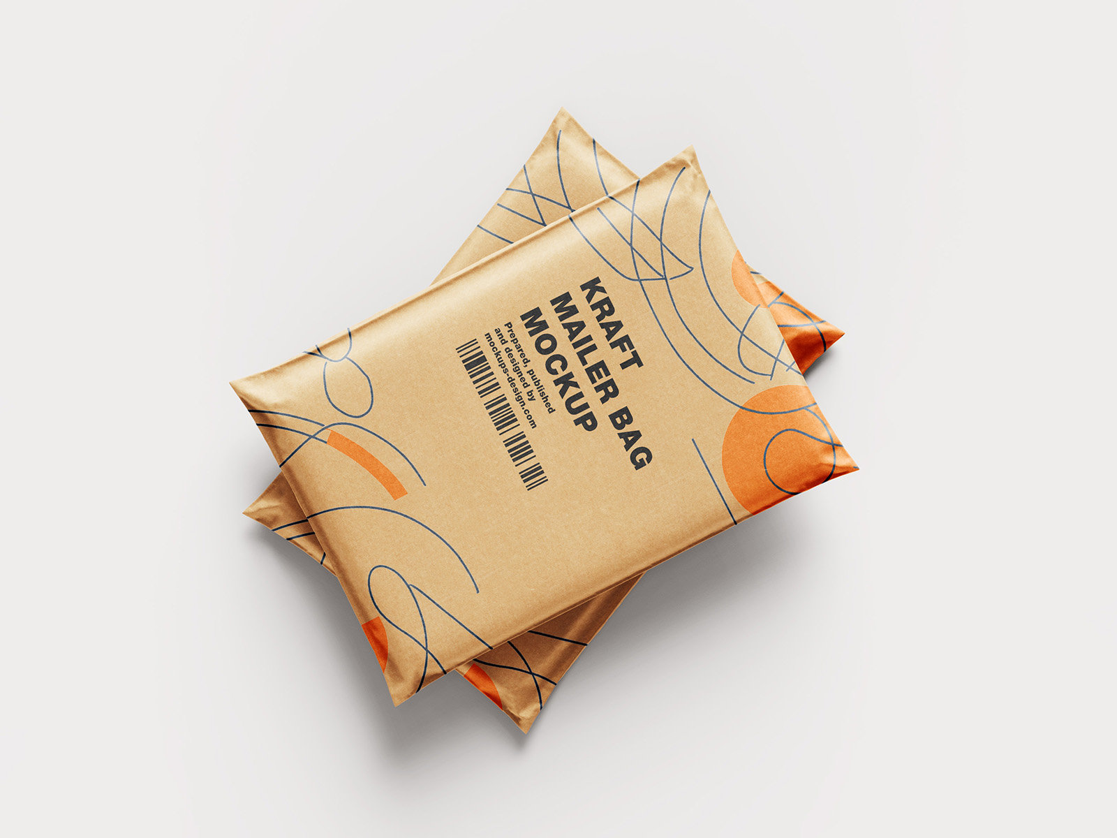 4 Mockups of Kraft Paper Mailing Bag FREE PSD