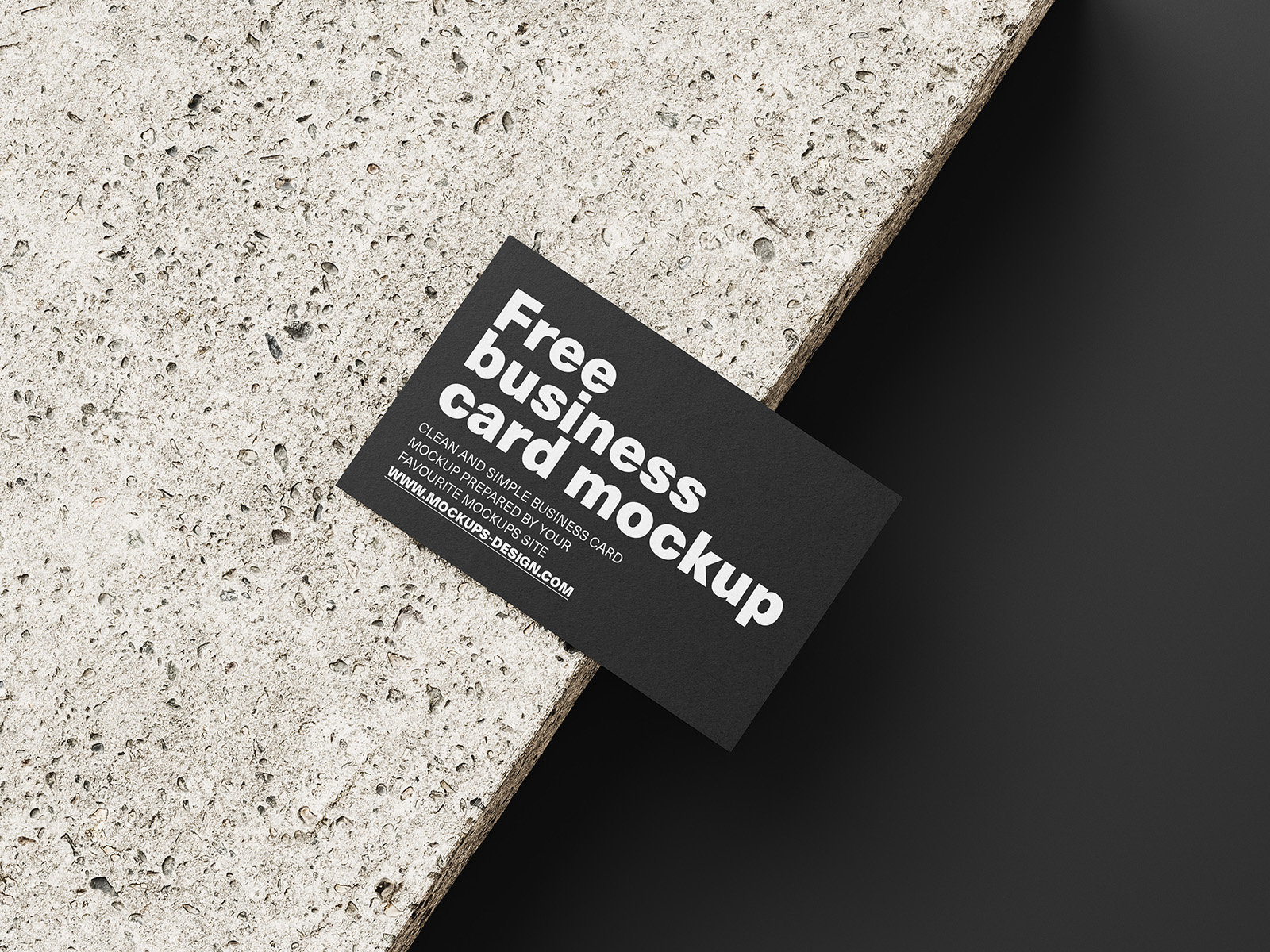 4 Shots of Business Card Mockup on Stone FREE PSD