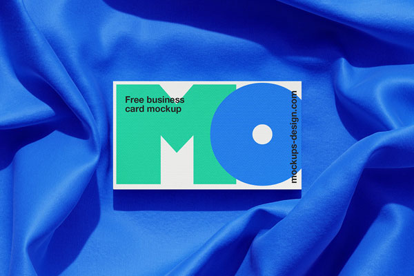 4 Views of Business Cards Mockup on Fabric Background FREE PSD
