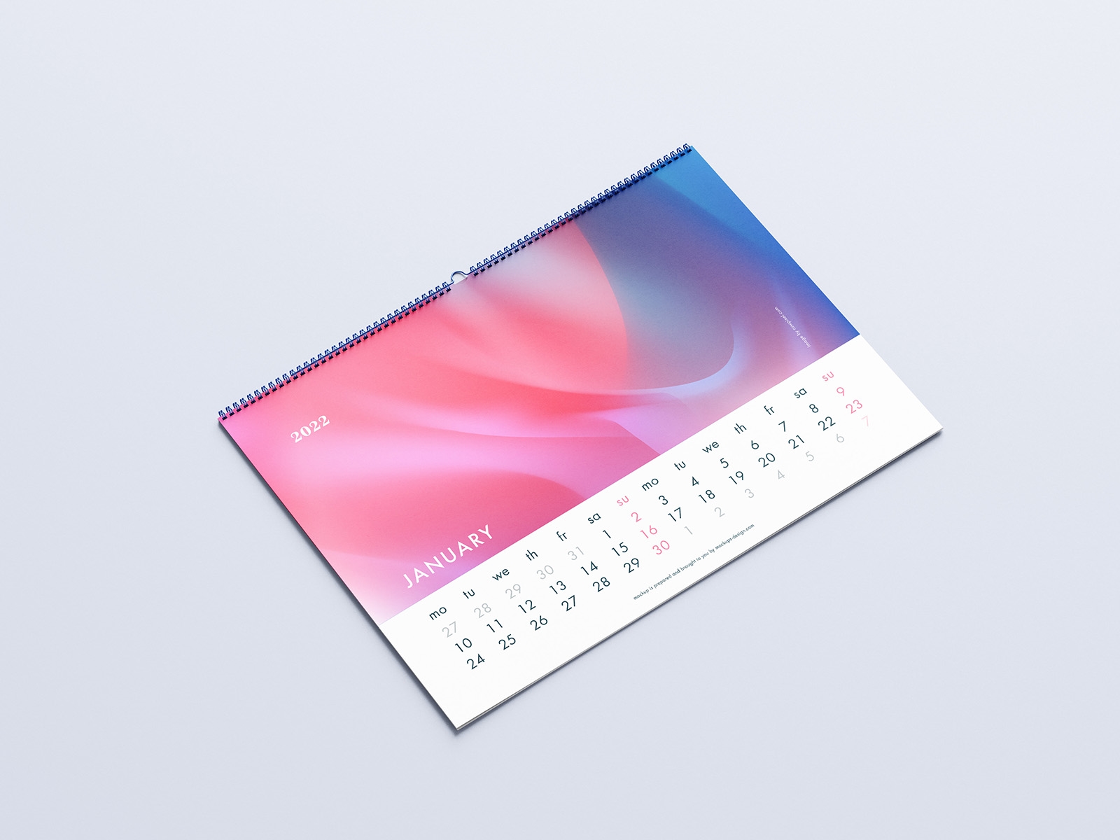 5 Mockups Of Horizontal A3 Wall Calendar (FREE) - Resource Boy