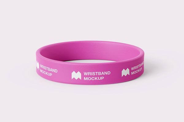 6 Mockups of Realistic Silicone Wristband FREE PSD