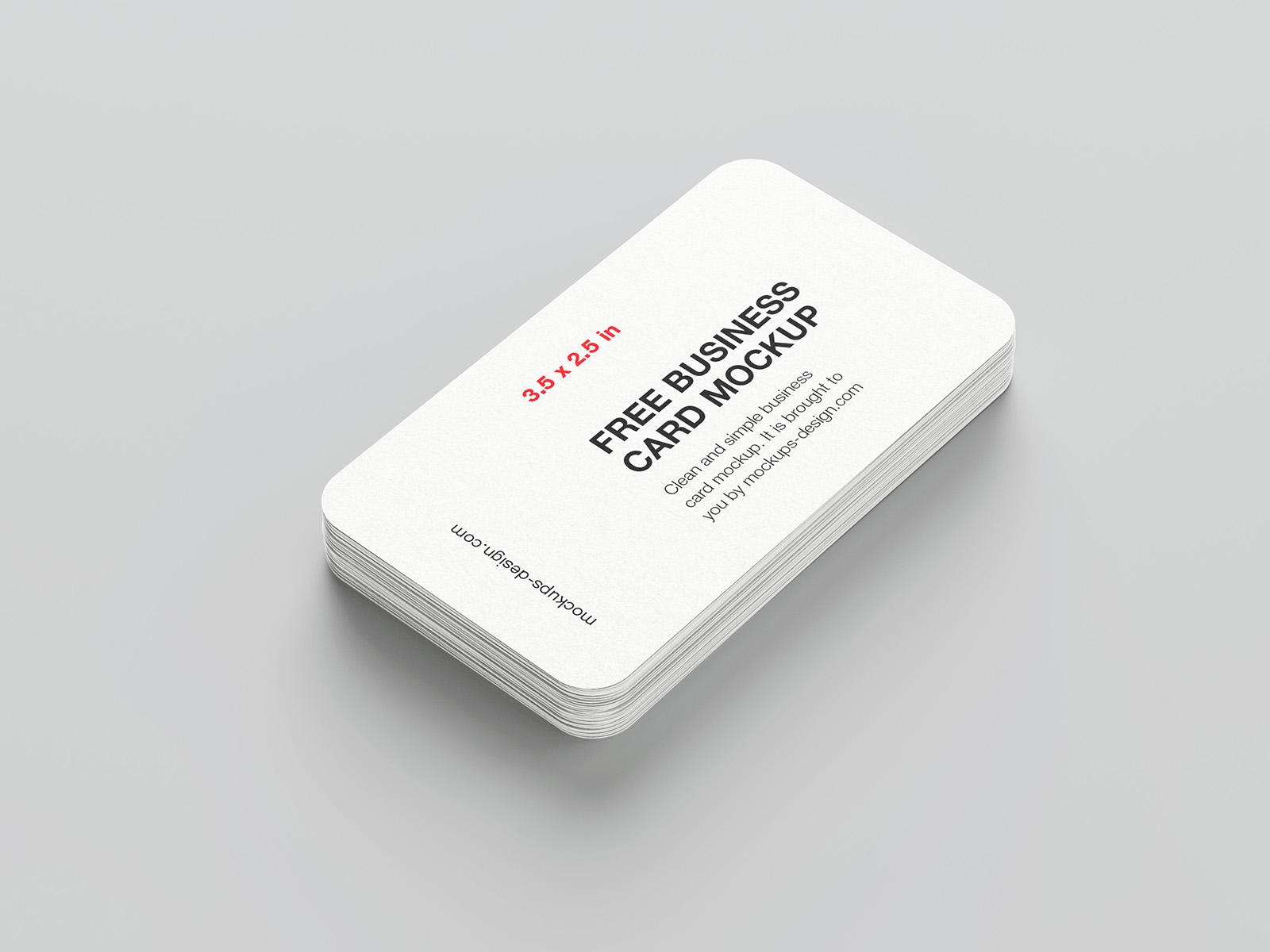 6 Rounded Business Cards Mockups in Top and Perspective Sight Free