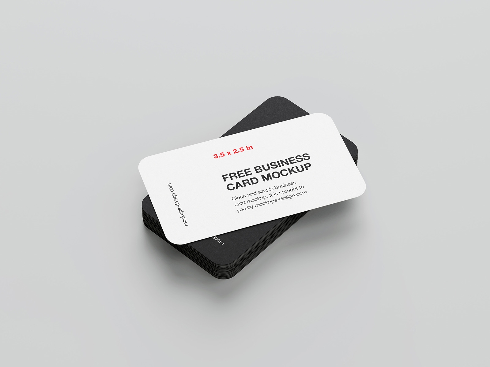 6 Rounded Business Cards Mockups in Top and Perspective Sight FREE PSD