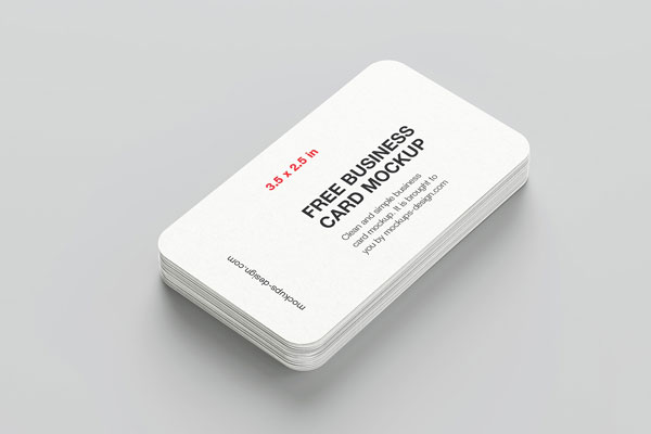 6 Rounded Business Cards Mockups in Top and Perspective Sight FREE PSD
