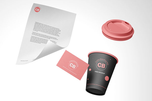 Floating Coffee Branding Mockup FREE PSD