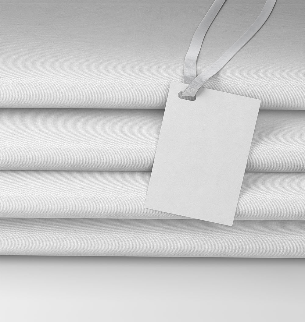 Folded Fabric Mockup with Hanging Label in Close-up Sight FREE PSD