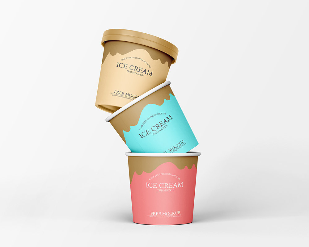 Ice Cream Tub Mockup - 8 Views Graphic by illusiongraphicdesign