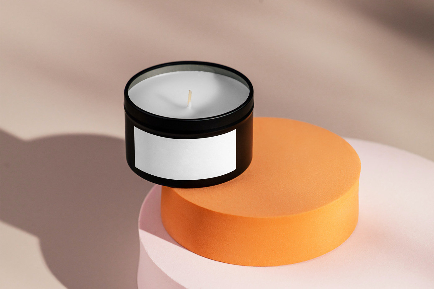 Front View of Narrow Rounded Candle Mockup FREE PSD