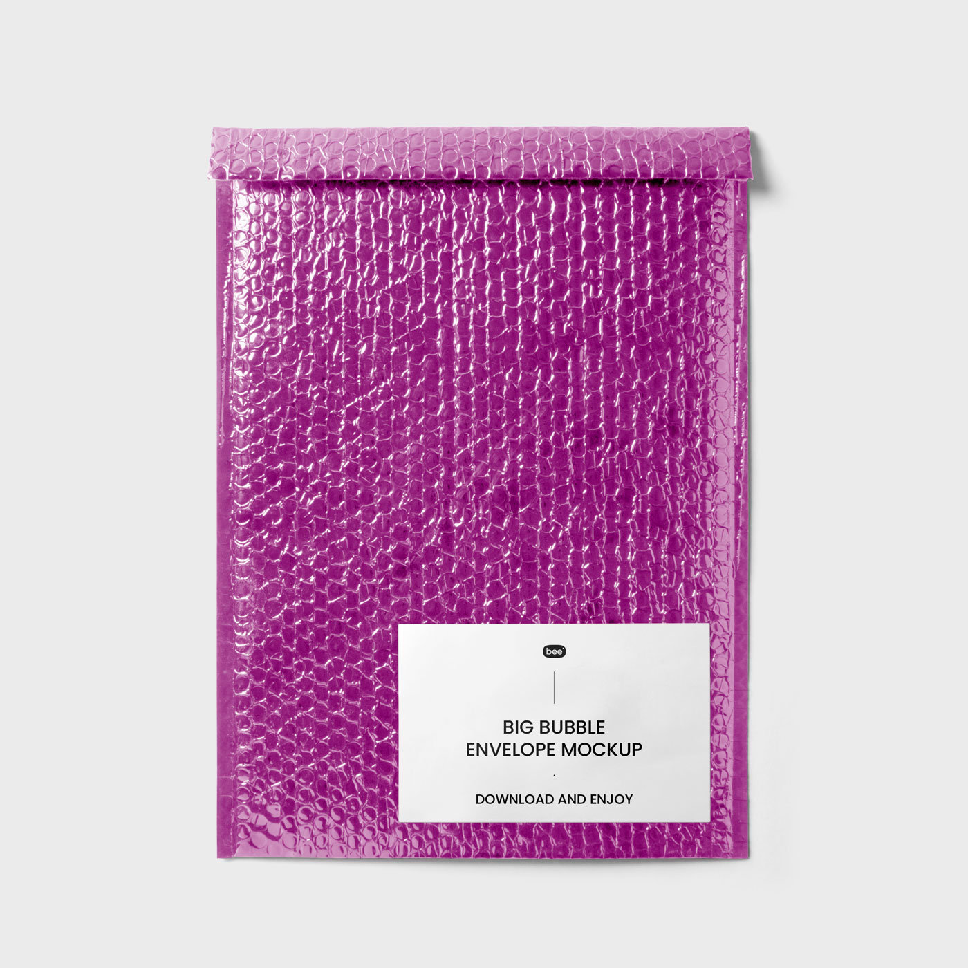 Front View of Rectangular Bubble Envelope Mockup FREE PSD