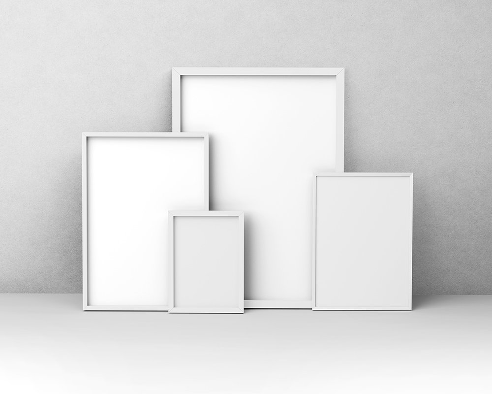 Front View of Series Photo Frames Mockup FREE PSD
