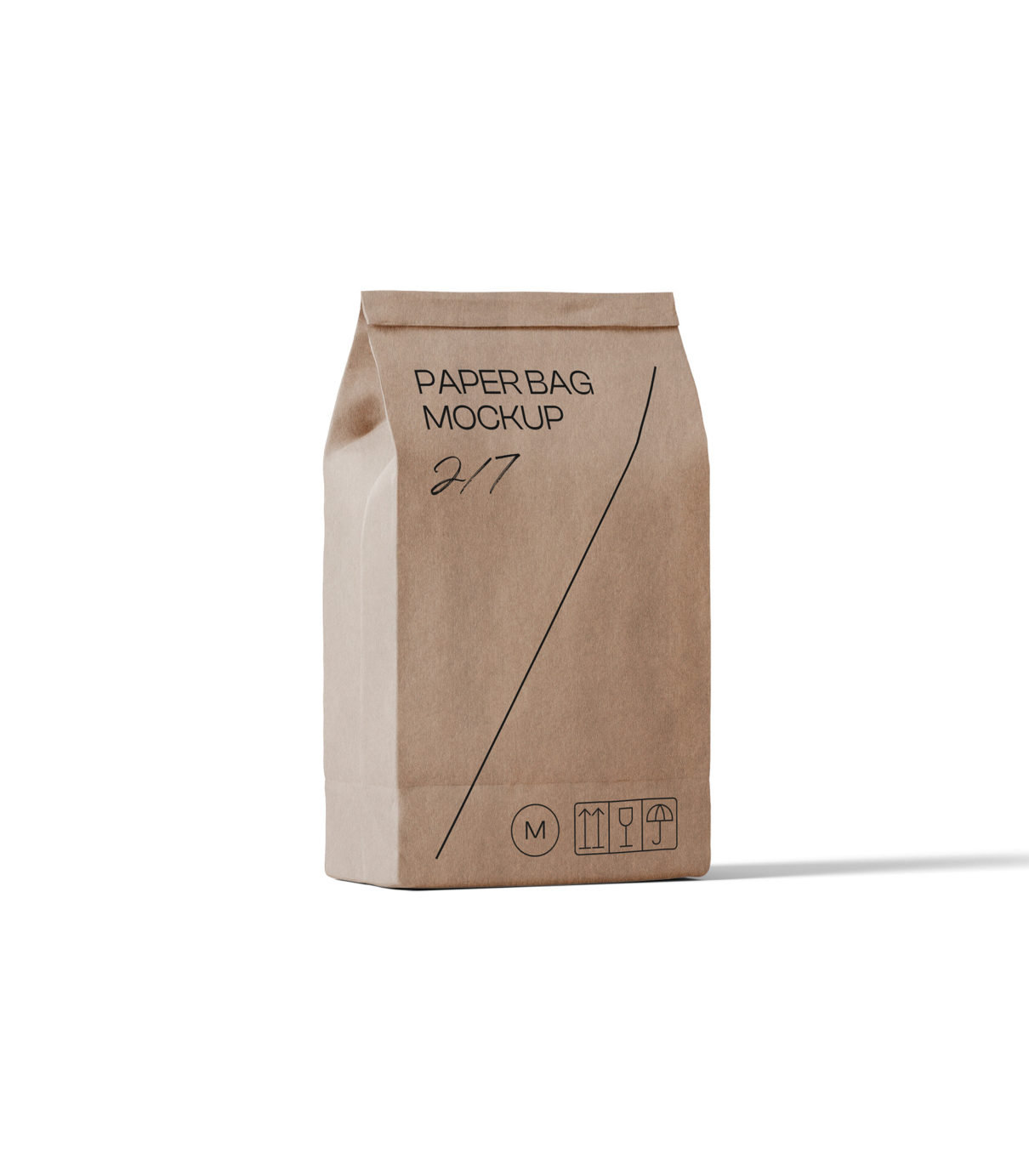 Front View of Standing Paper Bag Mockup FREE PSD