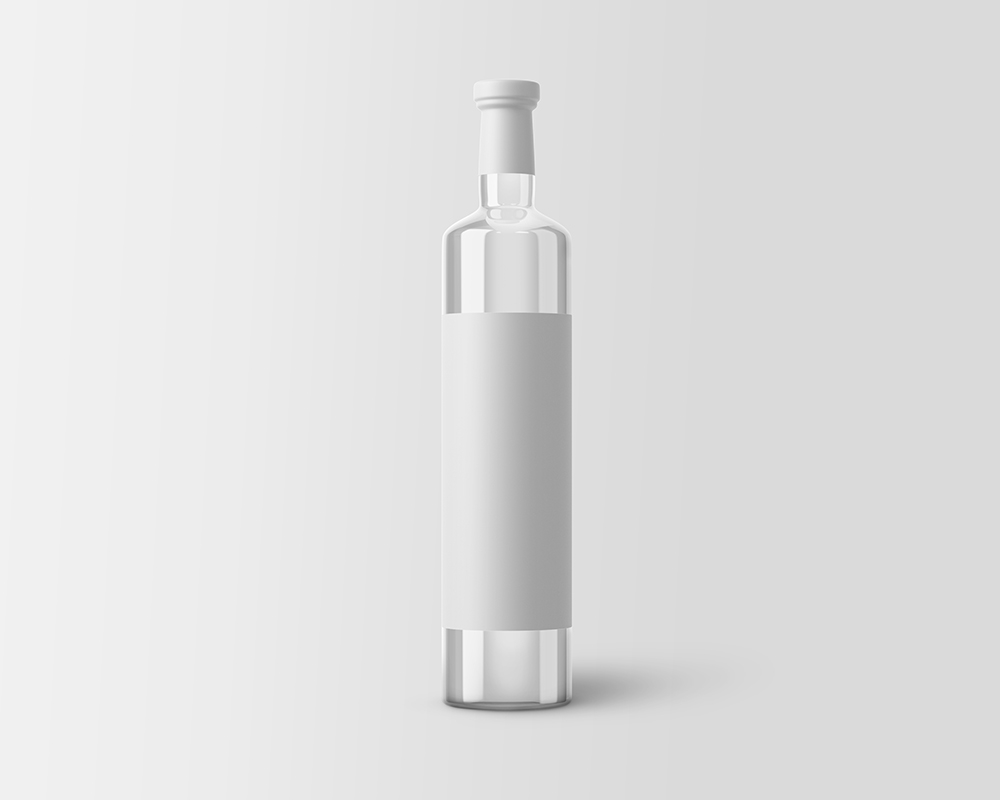 Front View of Wine Glass Bottle Mockup FREE PSD