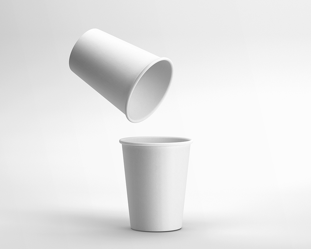 Mockup Featuring 2 Realistic Modern Coffee Cups FREE PSD
