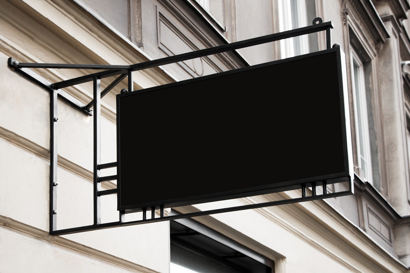 Perspective Sight of Hanging Rectangle Sign Mockup FREE PSD