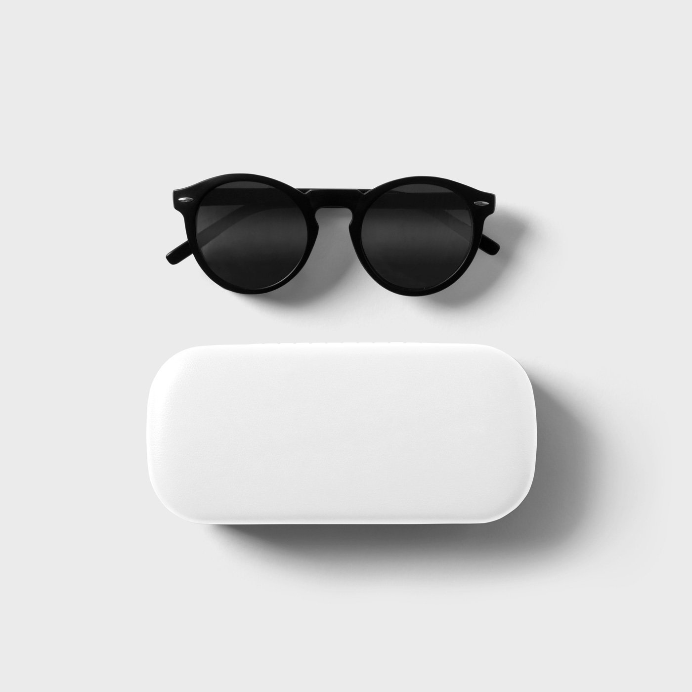 Top Sight of Glasses Case Mockup with Sunglasses FREE PSD