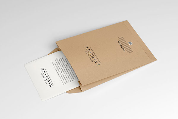 Top View of Open Kraft Paper Envelope Mockup FREE PSD