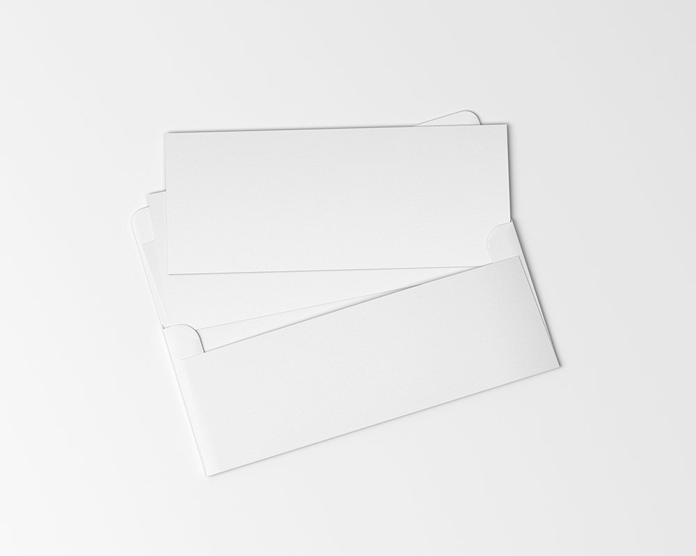 Top View of Open Simple Wedding Invitation Cards Mockup FREE PSD