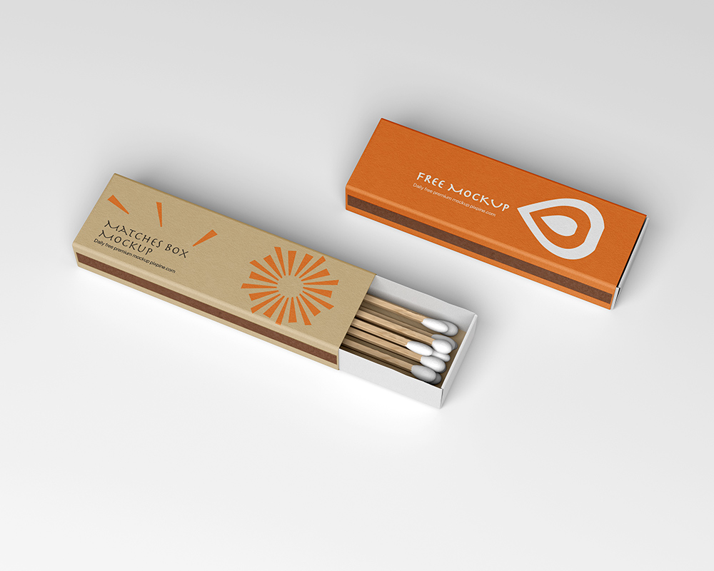 Top View of Open Vertical Matches Box Mockup Free Download | Resource Boy