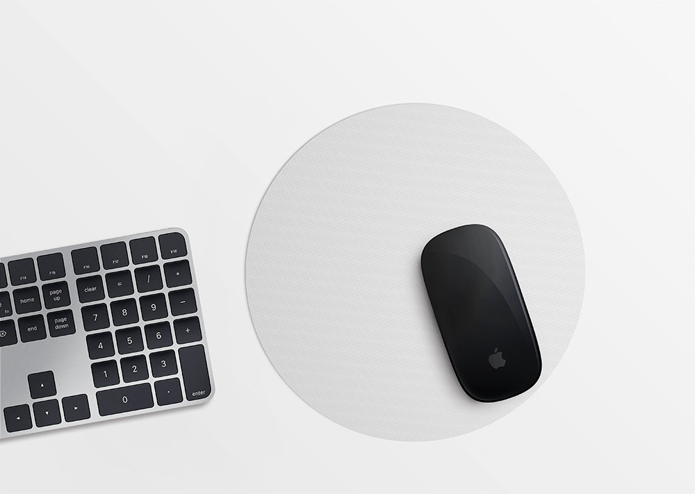 Top View of Round Mouse Pad Mockup FREE PSD