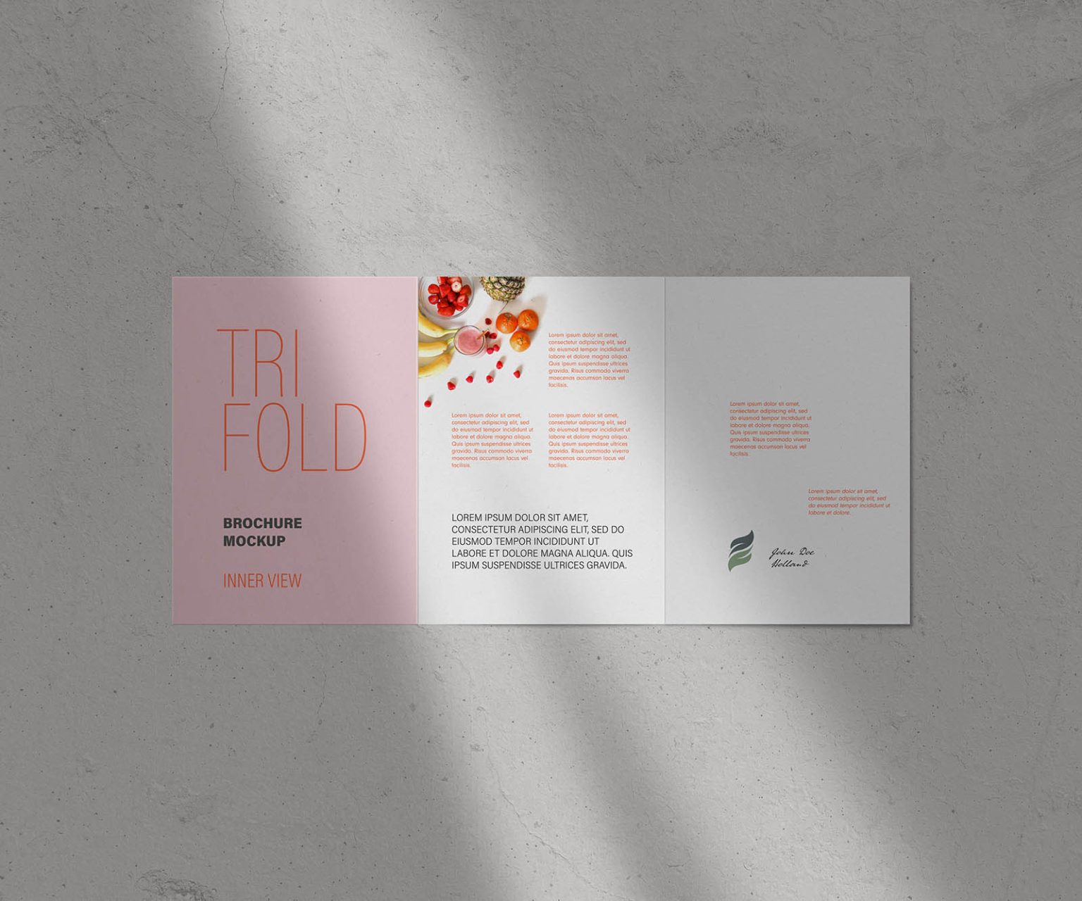 2 Mockups of A4 Trifold Brochure Featuring Light Effect FREE PSD