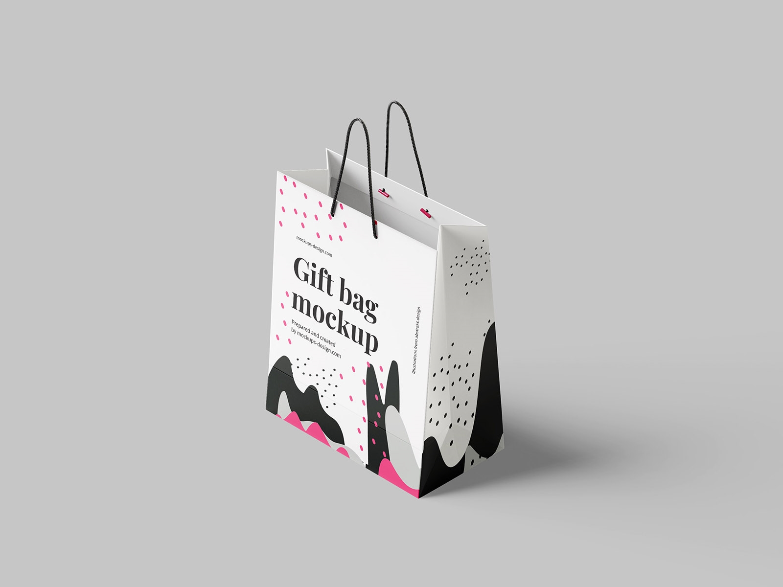 3 Mockups of Paper Gift Bag from Various Angles FREE PSD