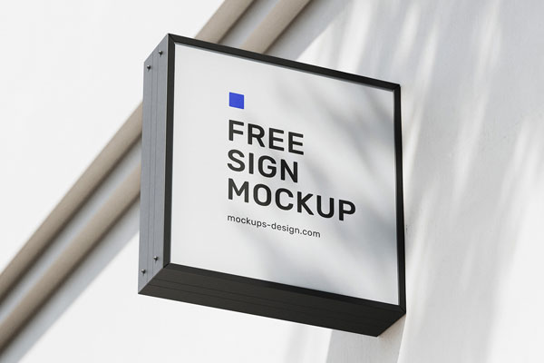 Free signage deals mockup psd