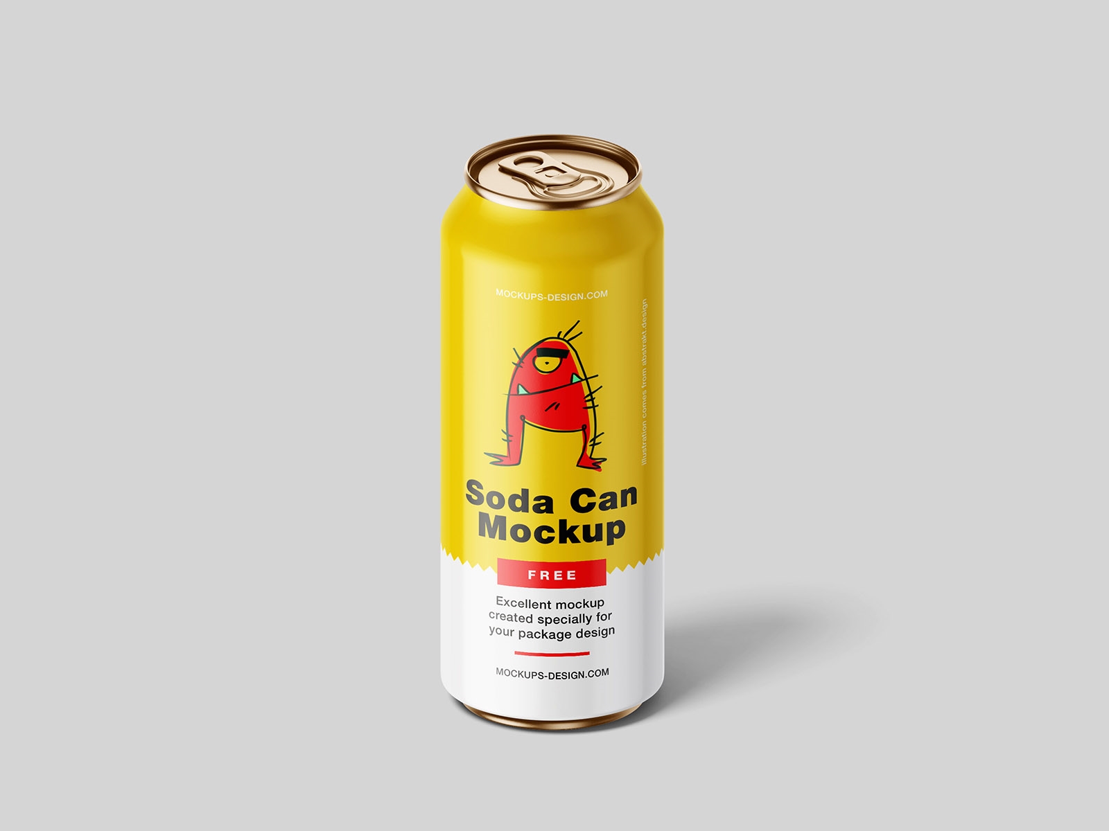 4 Mockups of Vertical Soda Can FREE PSD