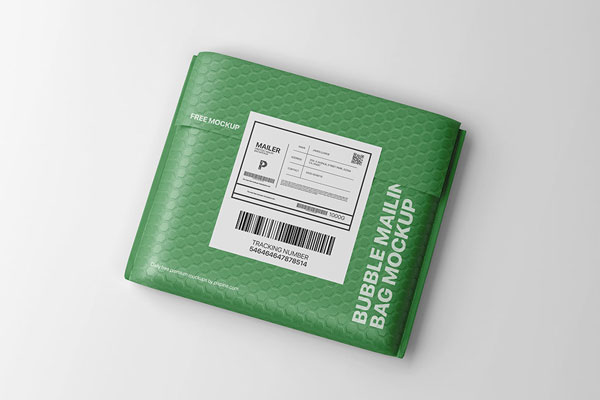 Bubble Mailing Bag Mockup in Top Sight FREE PSD
