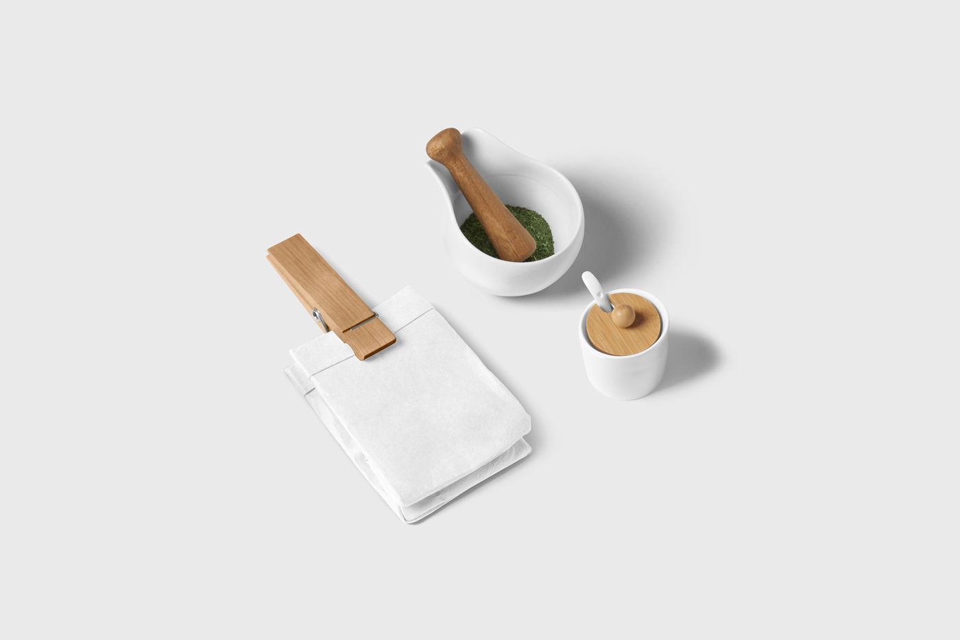 Cute Tiny Paper Bag Mockup with Bowl from Upside FREE PSD