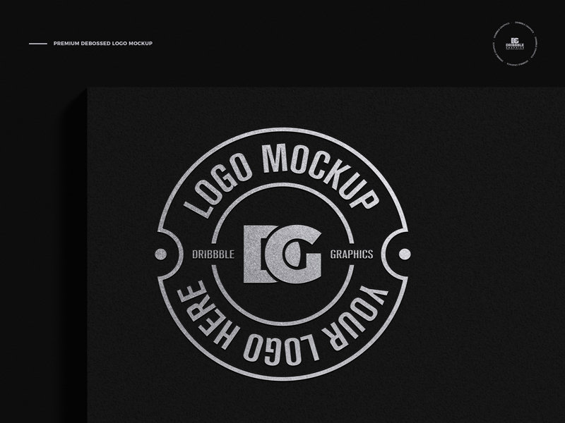 Front Sight of Debossed Logo Mockup FREE PSD