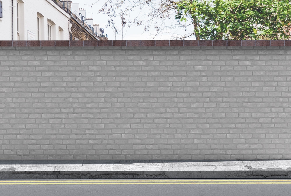 Front View of a Street Mural Wall Mockup FREE PSD