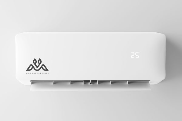 Front View of Air Conditioner Logo Mockup FREE PSD