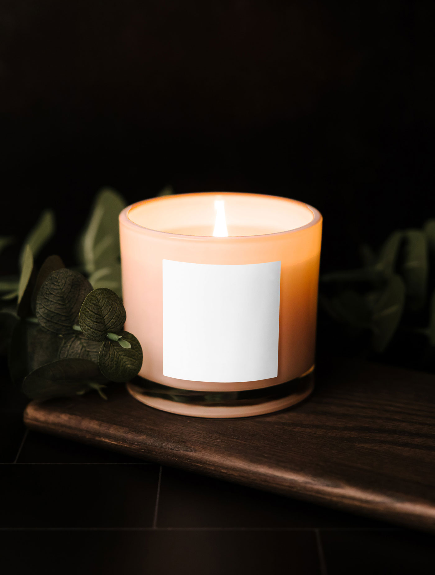 Front View of Artistic Branded Candle Mockup FREE PSD