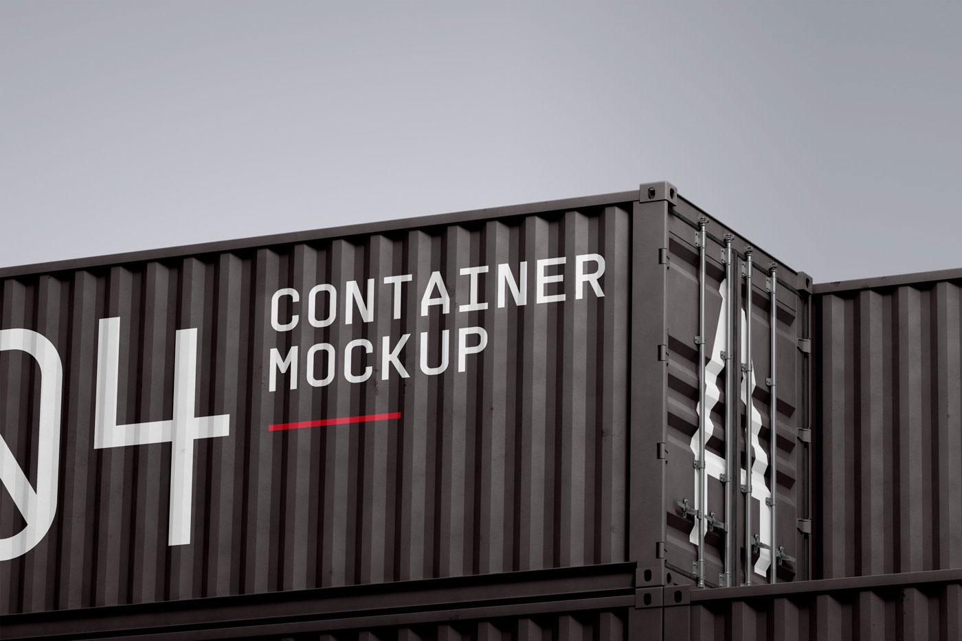 Front View of Huge Containers Mockup Free Download | Resource Boy