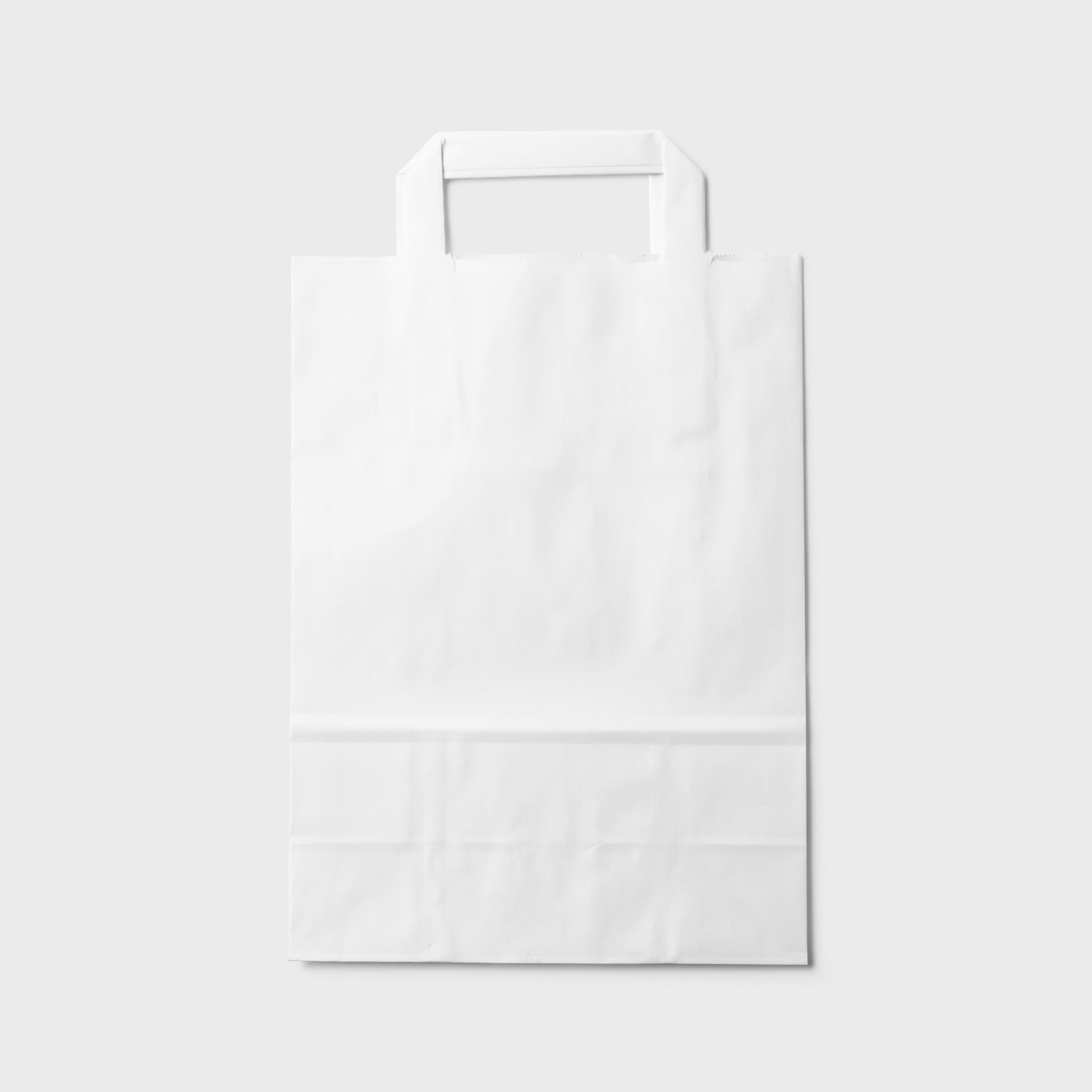 Front View of Flat Paper Shopping Bag Mockup FREE PSD