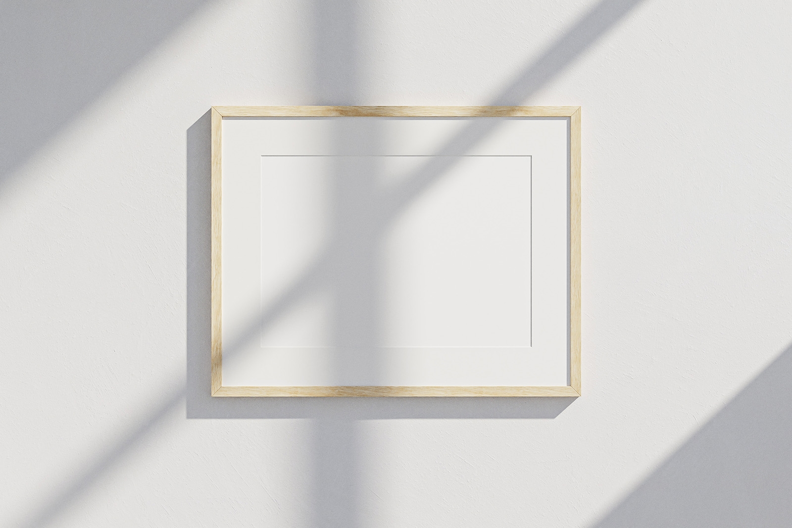 Front View of Simple Wooden Frame Mockup on Sunbeam FREE PSD