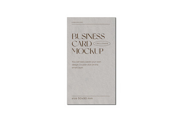 Front View of Vertical Business Card Mockup FREE PSD