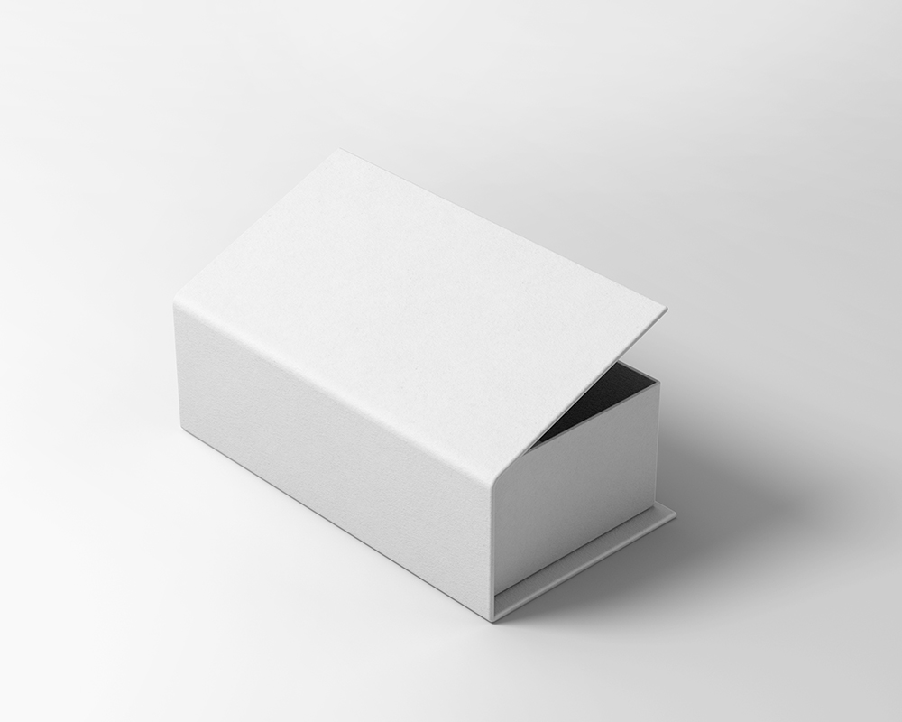Perspective View of Rectangle Open Box Packaging Mockup FREE PSD