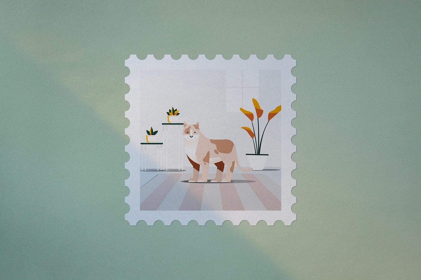 Stamp Mockup Front View with Natural Paper Texture FREE PSD
