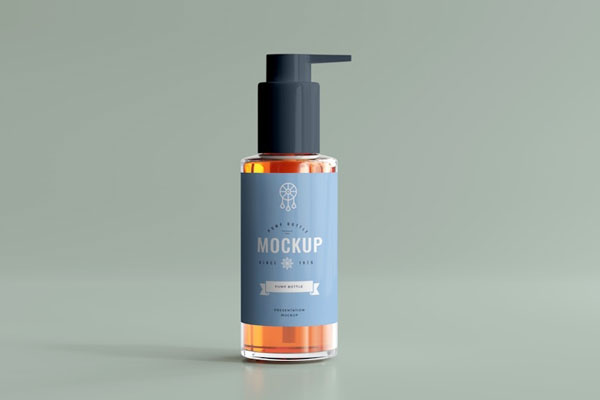 Standing Hand Sanitizer Spray Mockup in Front Sight FREE PSD