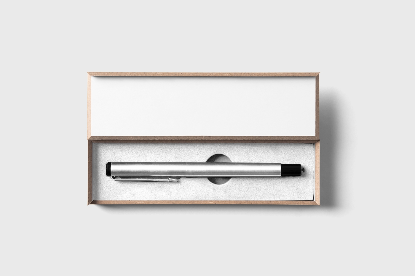 Top View of Pen Inside Its Wooden Box Mockup FREE PSD