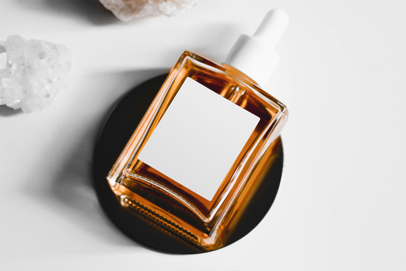 Top View of Perfume Flacon Bottle Mockup FREE PSD