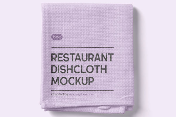 Top View of Restaurant Dishcloth Mockup FREE PSD