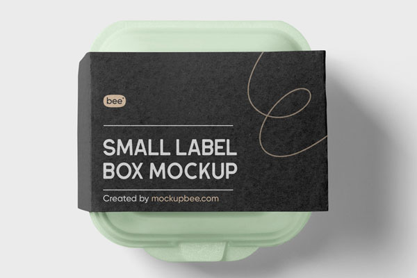 Top View of Small Label Box Mockup FREE PSD