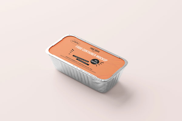 10 Shots of a Rectangular Aluminum Food Container Mockup FREE PSD
