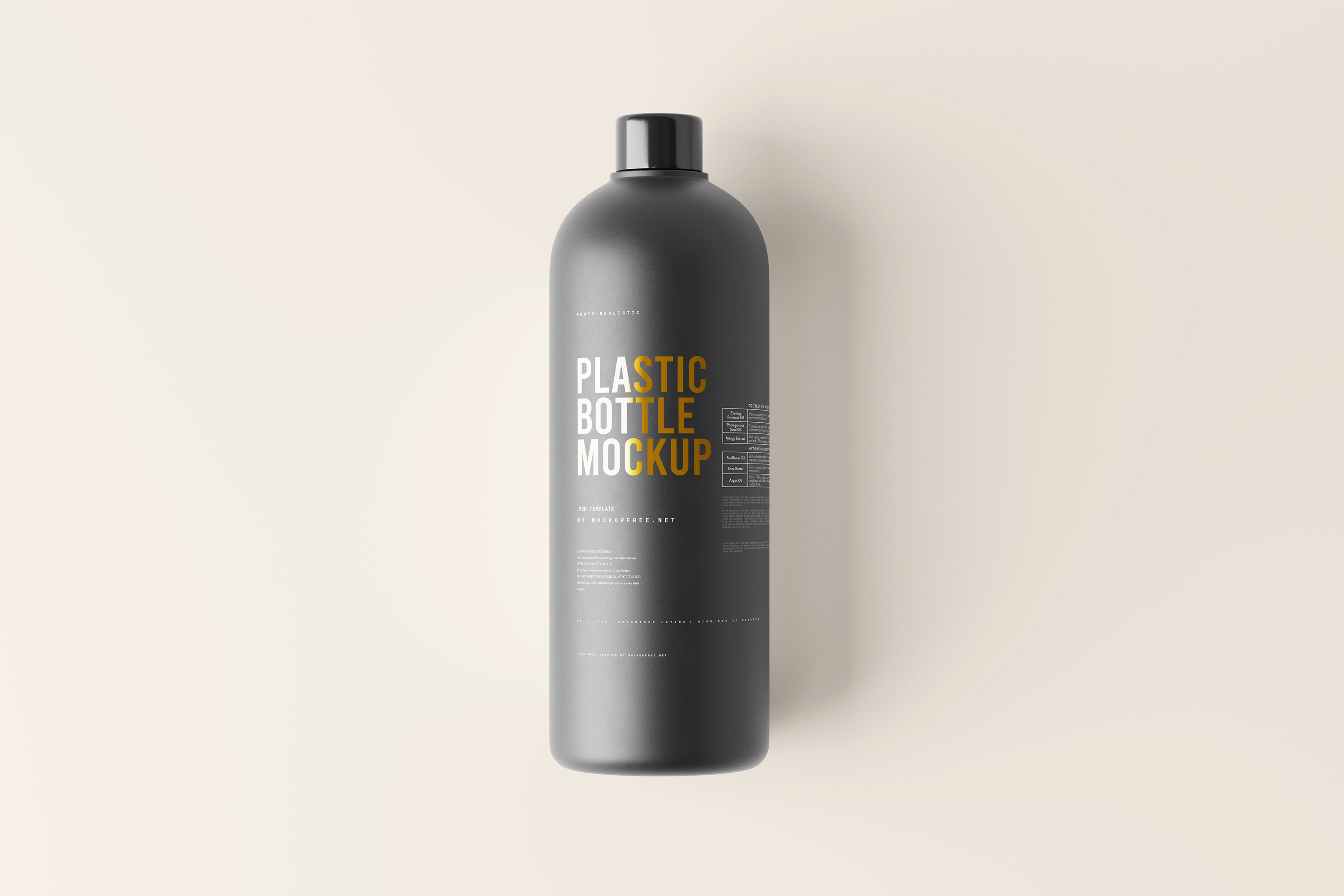 10 Shots of Black Plastic Bottle Mockup FREE PSD