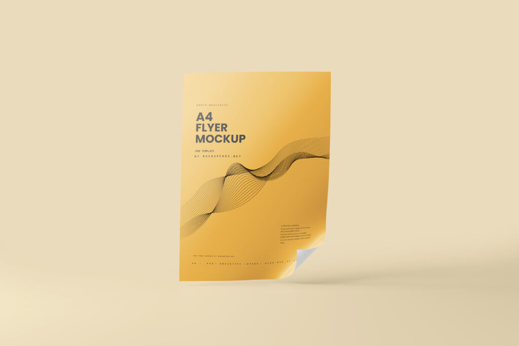 10 Shots of the Flyer Mockup Folded A4 and A5 FREE PSD