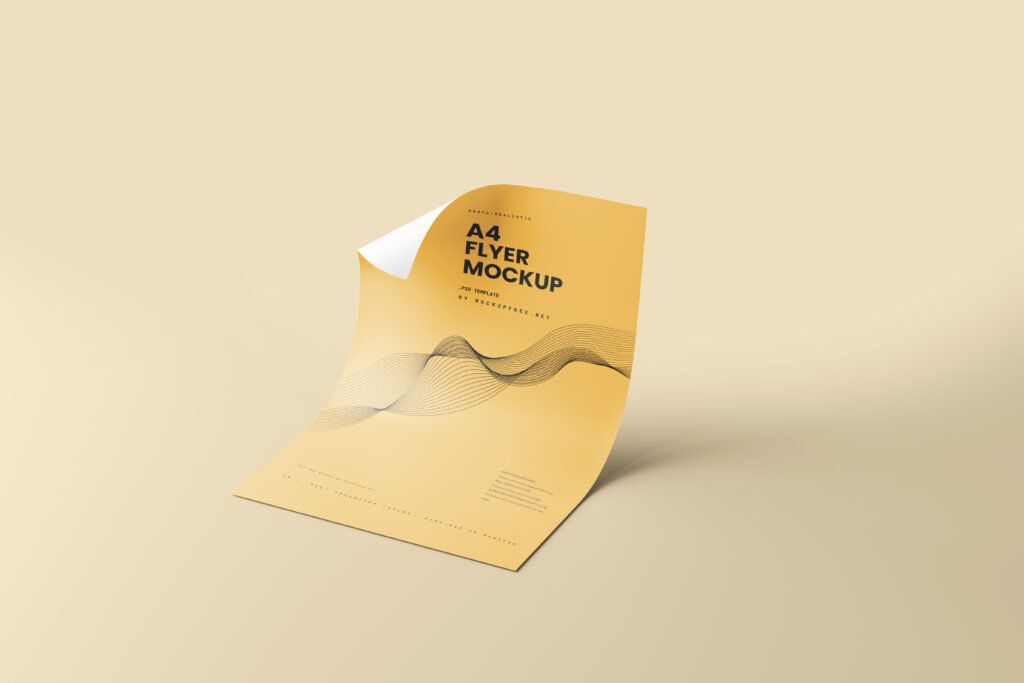10 Shots of the Flyer Mockup Folded A4 and A5 FREE PSD