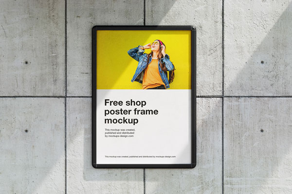 2 Mockups of Street Poster Frame on Wall FREE PSD