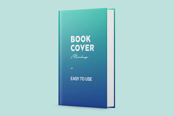 3/4 View Standing Hardcover Book Mockup FREE PSD